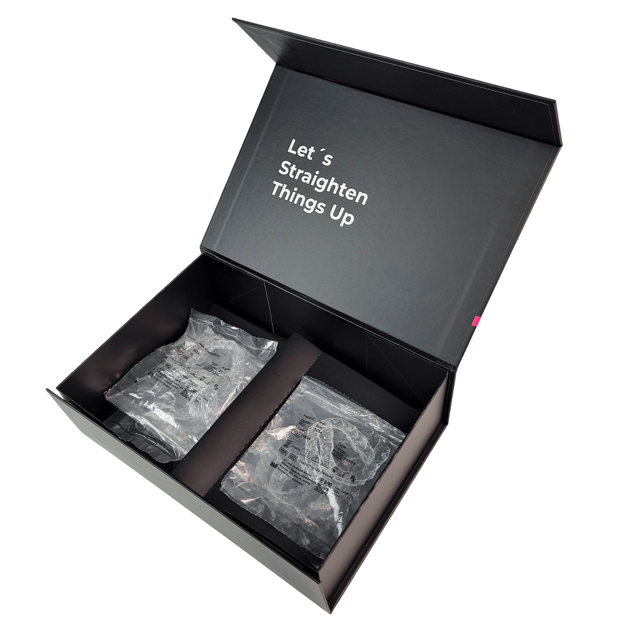 磁気クロージャー付きカスタム歯列矯正アライナー包装箱、350g厚、歯科用アライナー用カスタマイズ可能なデザイン