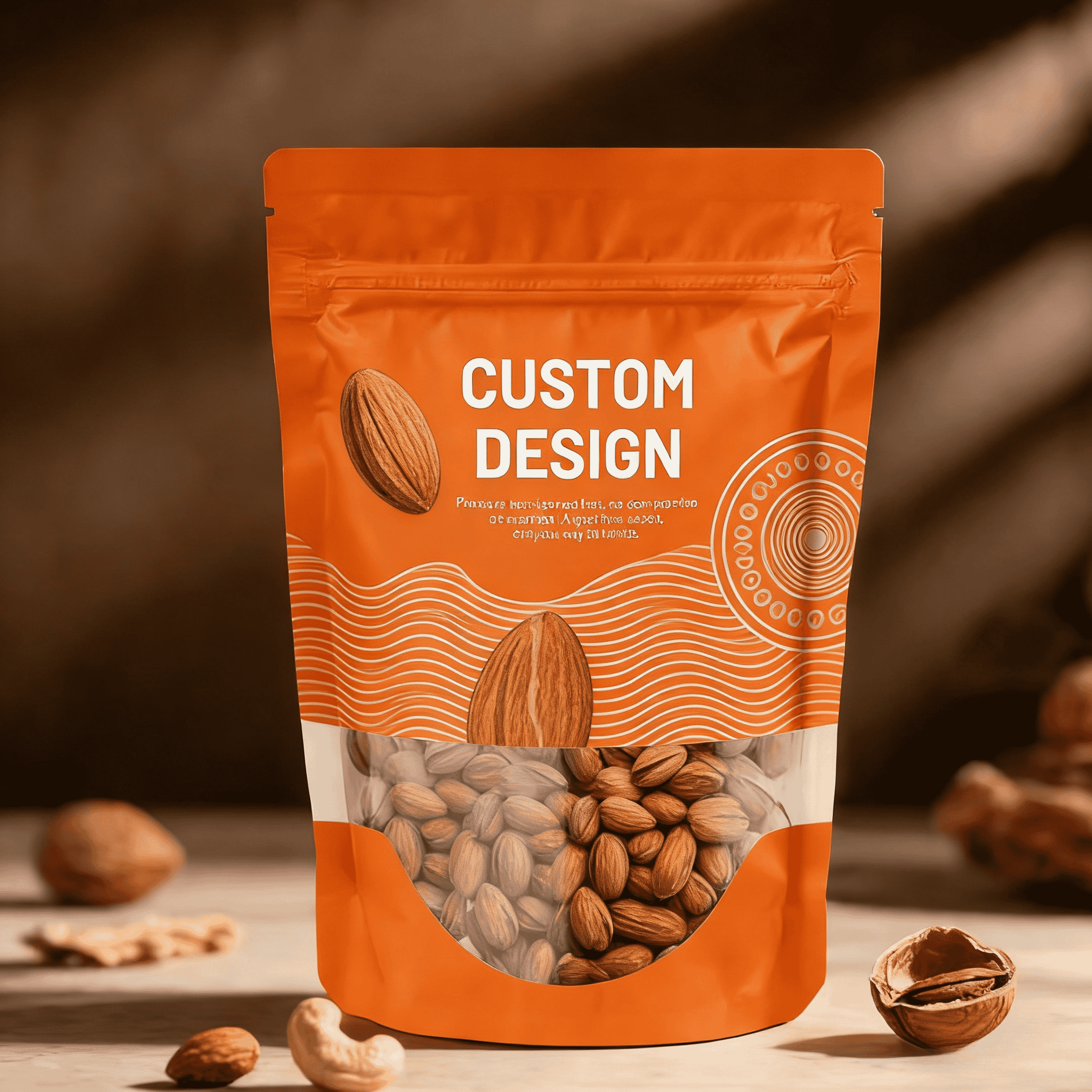 高品質のカスタムデジタル印刷 熱密封式スタンドアップポック付き リサイクルプラスチック食品包装袋