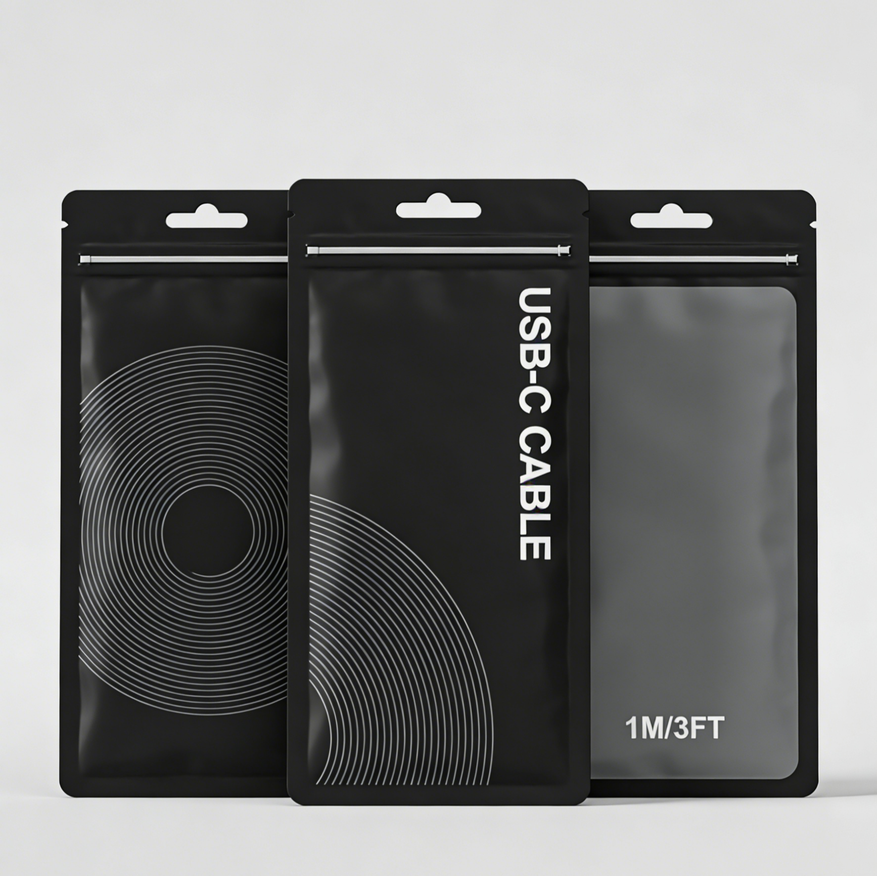 カスタム印刷 リサイクル可能なPVCプラスチックのマット 3面シール付き再閉包袋