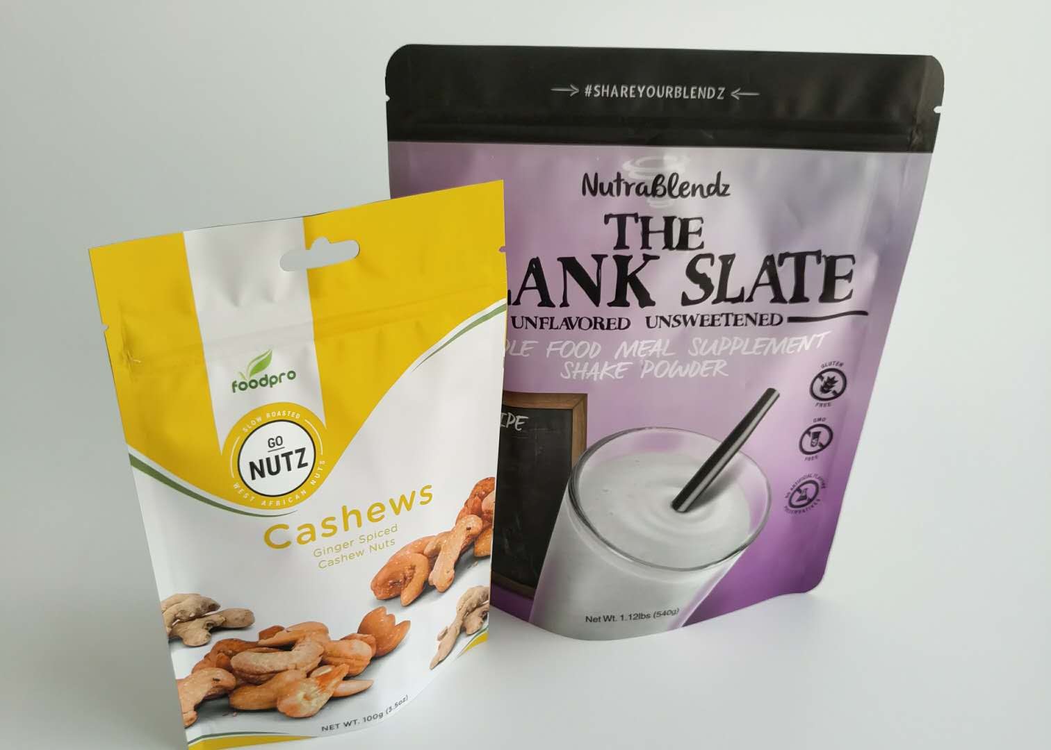 ココアタンパク質 スナックバッグ スタンドアップ ザイパーポケット オーダーメイド印刷 ロゴ