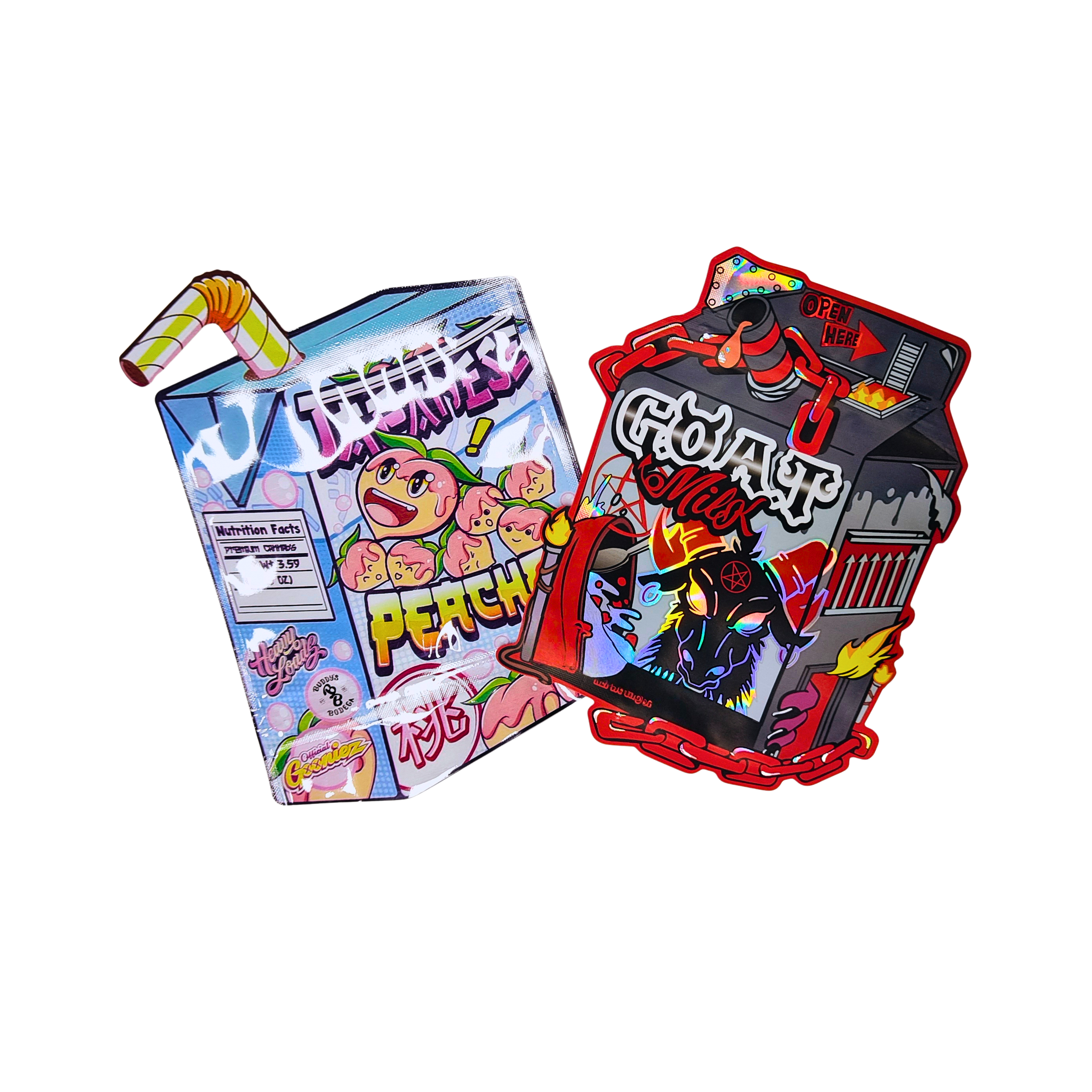 オーダーメイドプリント 特殊形ガムバッグ 3.5 7g 立体型 児童防止袋