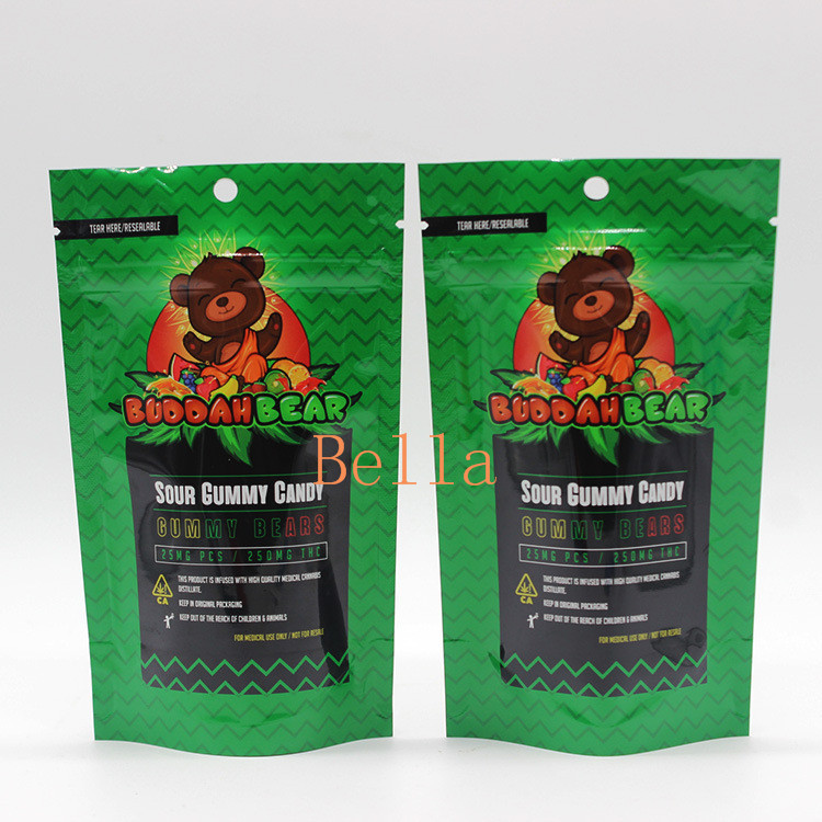 明確な窓はハーブ ティーCBD Powerfoodの包装のためのジッパーの袋の注文の印刷を立てます