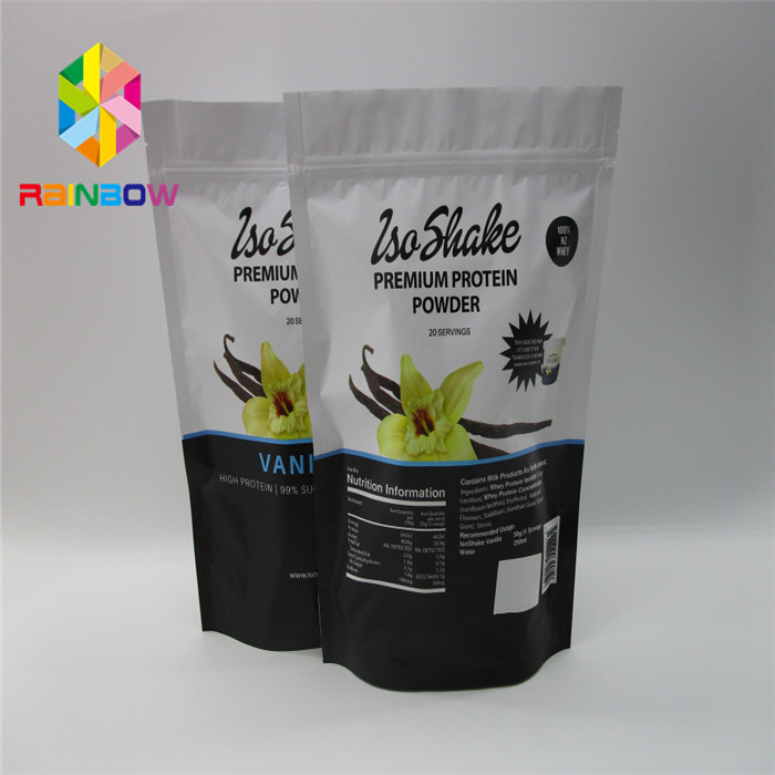 蛋白質の粉のためのアルミ ホイルの茶食糧ジップ ロック式袋を包む再生利用できるプラスチック袋
