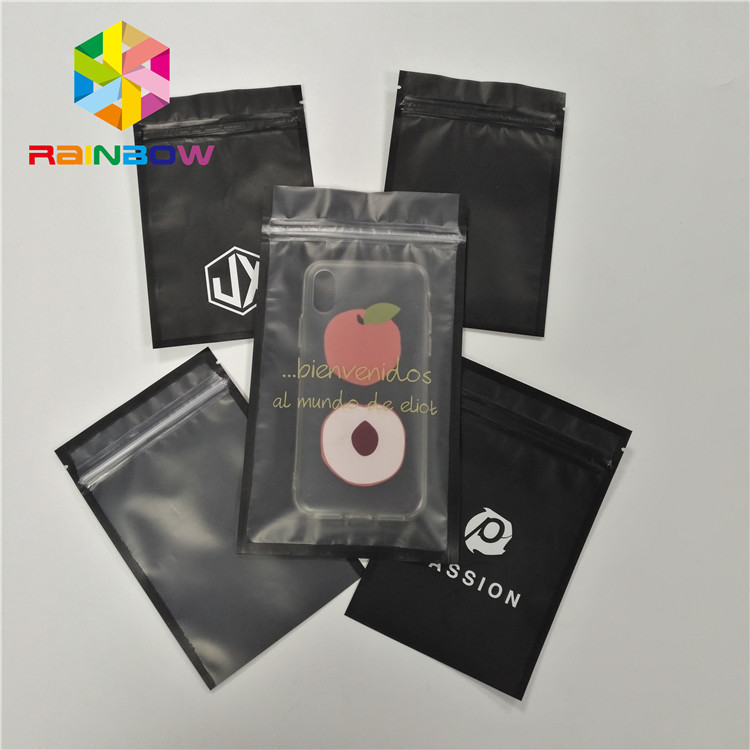 習慣はジッパーおよびゆとりの前部と包む電話貝のための3側面のシールのポリ袋を印刷しました