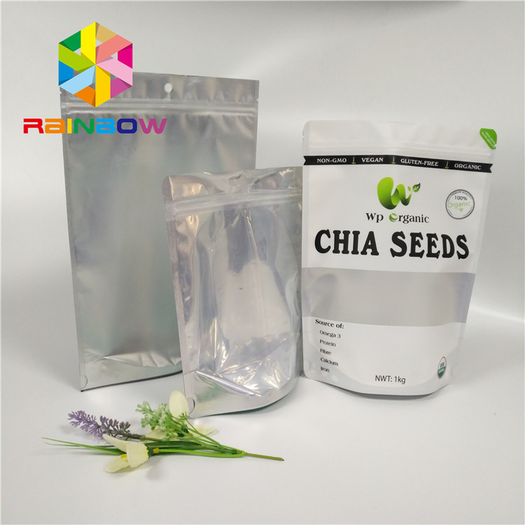 卸し売り食品等級のアルミ ホイルは種/ドライ フルーツの包装のための明確な前窓が付いているジップ ロック式袋を立てます