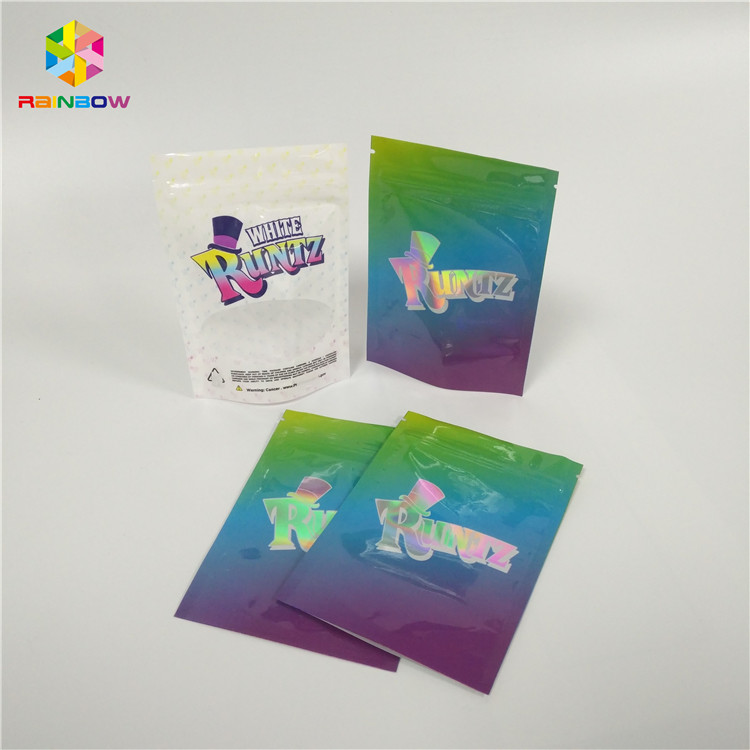 化粧品のためのChildproofジッパー ロックの窓の袋を包むホログラム レーザーの軽食袋