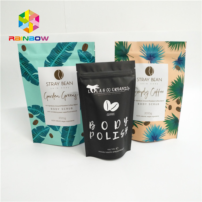 印刷される光沢のある物質的な習慣は食品包装のための袋のコーヒー バッグを立てます