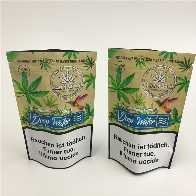 食品等級の草の香の包装はカスタマイズされる袋によって印刷されるジップ ロック式袋を立てます