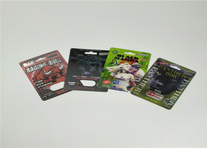 まめカード性の丸薬3dパッキングを詰める包装の男性の強化の丸薬を滑らせて下さい