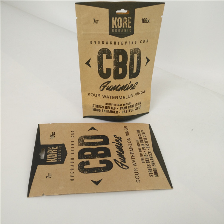 CBD Eco友好的なクラフトの紙袋のアルミ ホイルを中包むResealableプラスチック袋