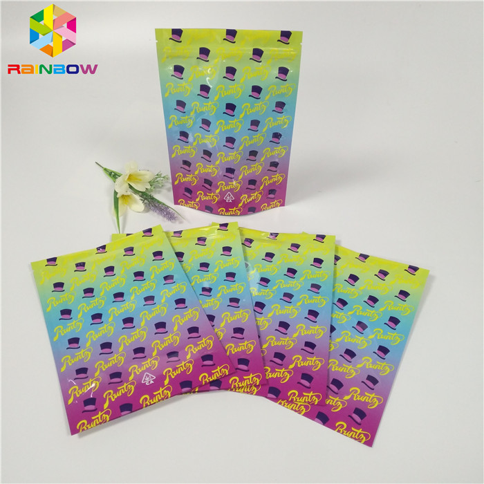 習慣1oz 3.5gホイルの袋の包装の臭いの証拠の雑草包装袋の光沢のある表面