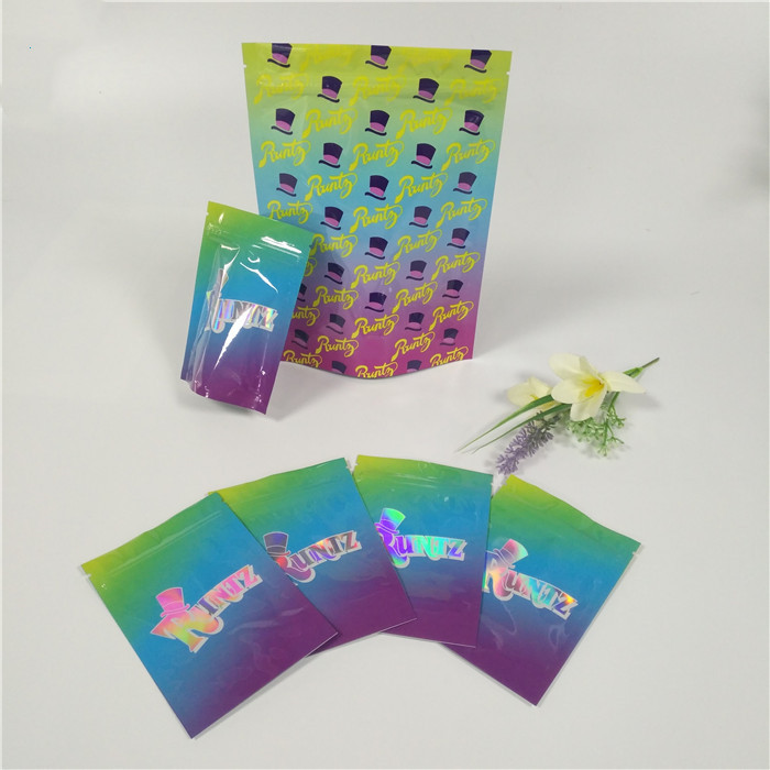 プラスチック ホログラムの光沢があるResealable袋のジップ ロック式のRuntz袋の臭いの証拠を立てます