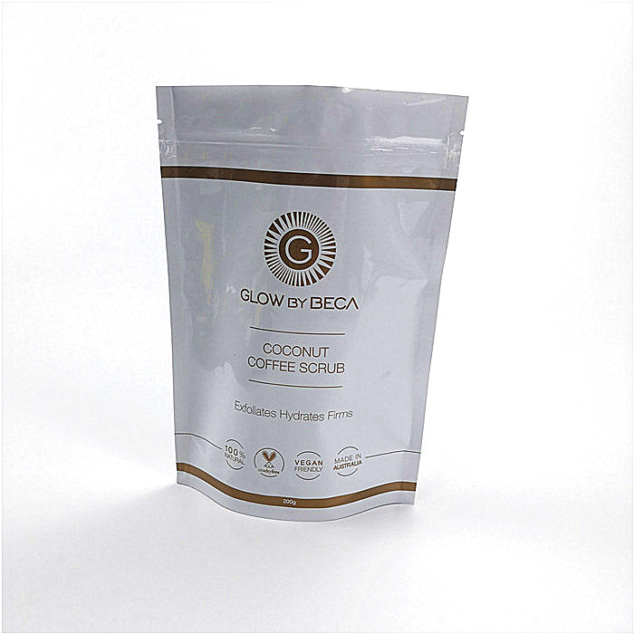 光沢のある白いマイラーのプラスチック袋の包装はコーヒー包装のための袋を立てます