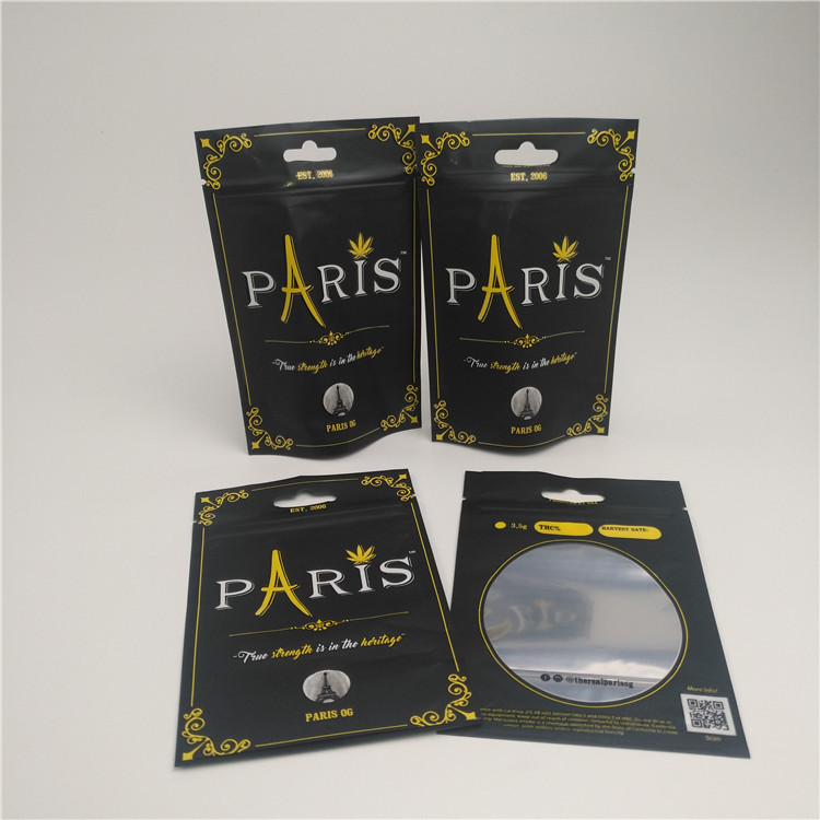 明確な窓はChildproofジッパーが付いている袋の臭いの証拠CBDの包装袋を立てます