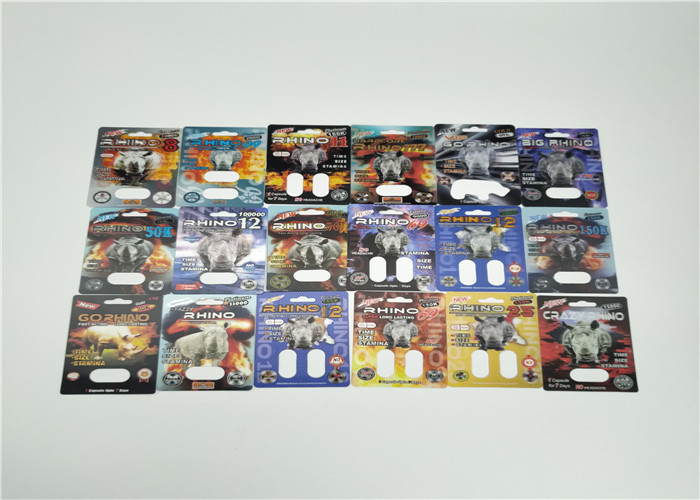 火Rhino50K 3dの効果のまめカード カプセルの性の丸薬のための包装の男性の強化の丸薬パック