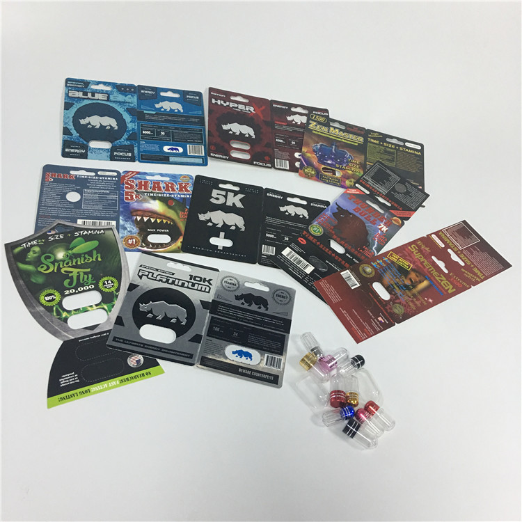 絹の印刷のまめカード包装の男性の強化の薬物のサイの性の丸薬習慣のロゴ