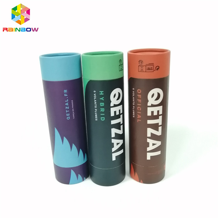 丸型の注文のロゴを包むクラフト紙箱はギフト/化粧品/食糧のために印刷しました