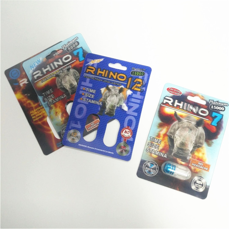 アート ペーパーのまめカード包装のサイの男性の強化の丸薬箱によってカスタマイズされるサイズ