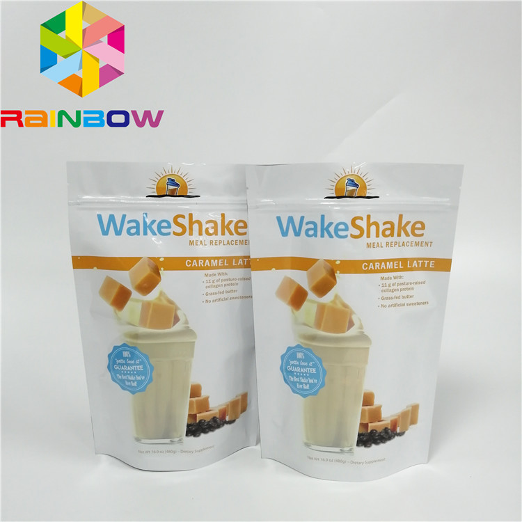 Resealableジッパーの袋袋のミルク-光沢のある終了する完全な印刷を包む茶粉--を立てて下さい