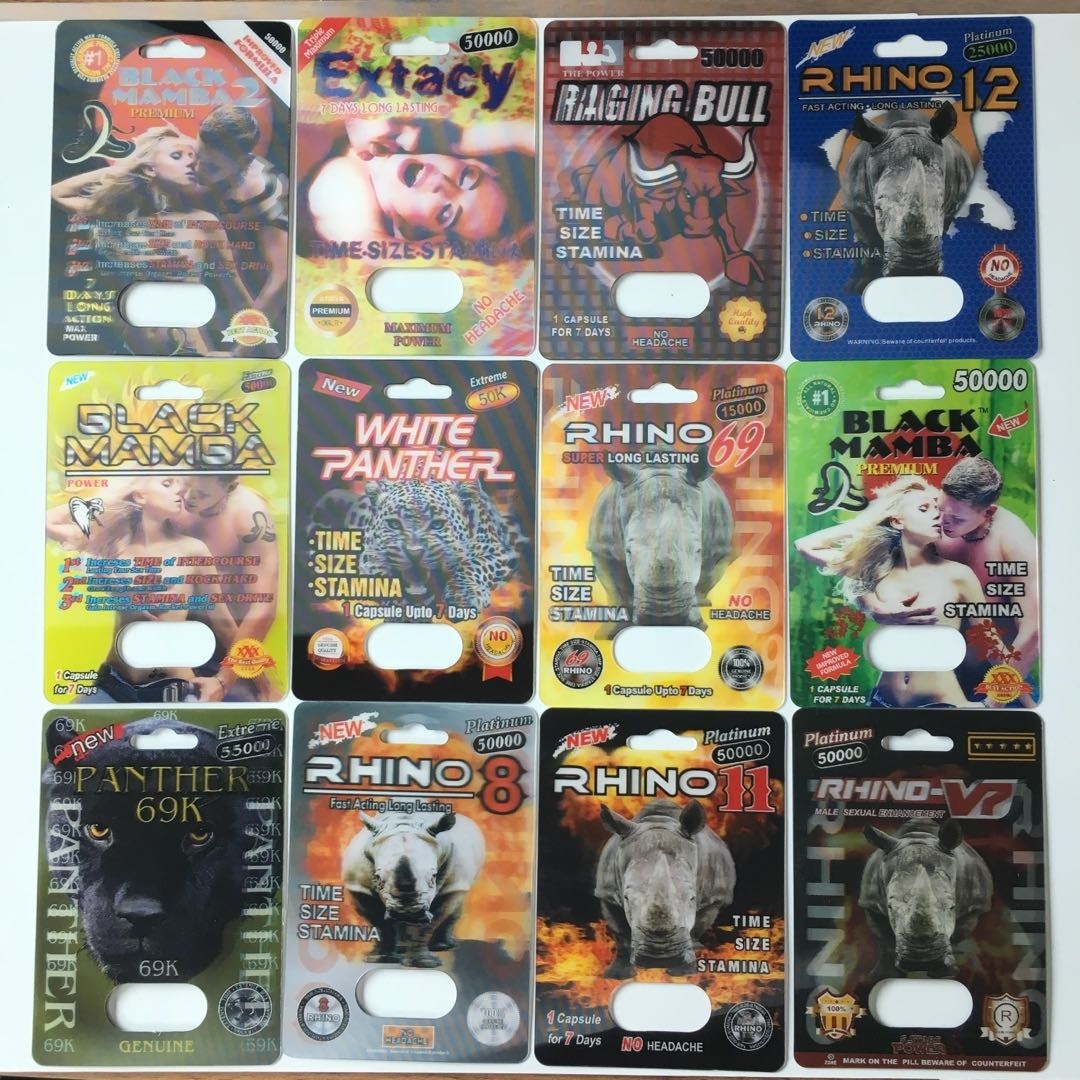 再生利用できる紙カードの包装のヒョウのサイ25kの男性の強化の丸薬パック