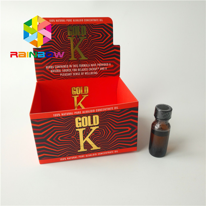 Eの液体のボール紙のカウンター トップの表示を広告するCMYK色の包装の紙箱