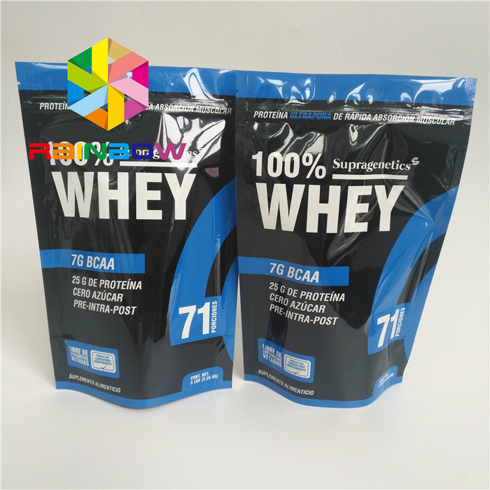 習慣は軽食袋の包装を立てます袋のResealableジップ ロック式の光沢のある終わりを印刷しました