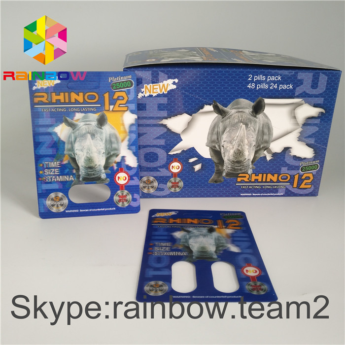 カプセルのための350g 400gのペーパー ディスプレイ・ケースを包む男性の性の強化のプラスチック包装