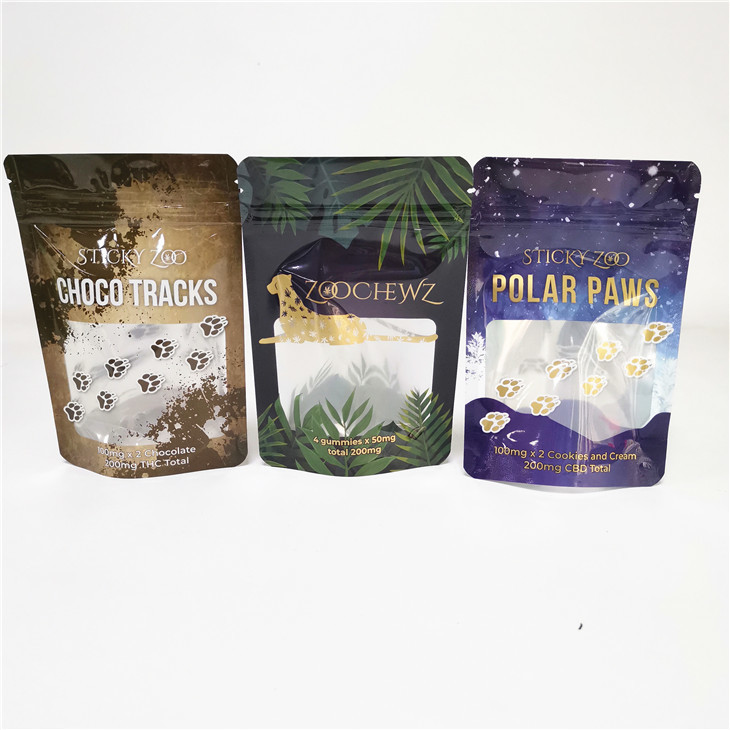 アルミ ホイルの雑草のクッキーCBD 3x4はジッパー袋を立てます