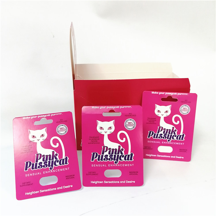 まめを搭載する注文の印刷紙カード破損のノッチ ライン箱のピンクの猫のカード箱を表示しなさい