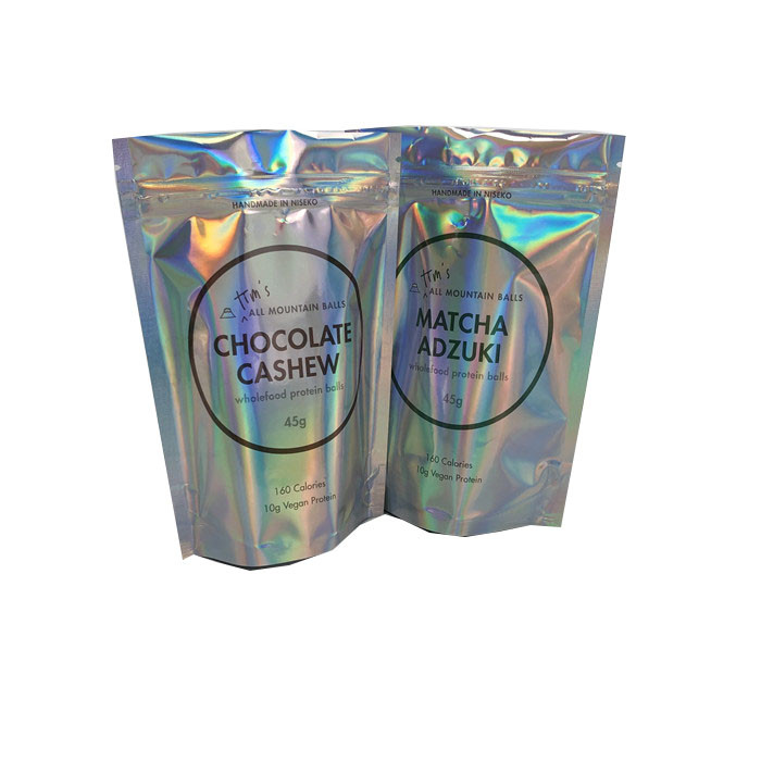 レーザー光線写真CYMKのジッパーは蛋白質の球のための袋を立てる