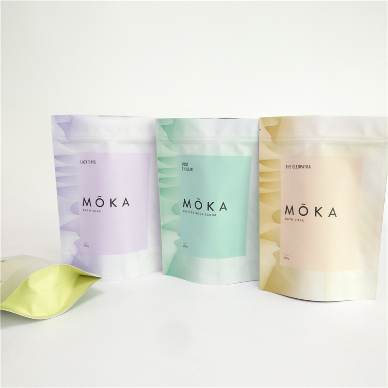 フル カラーの印刷200gボディは袋のアルミ ホイルのジッパーが付いている空のコーヒー バッグの上の立場をごしごし洗う