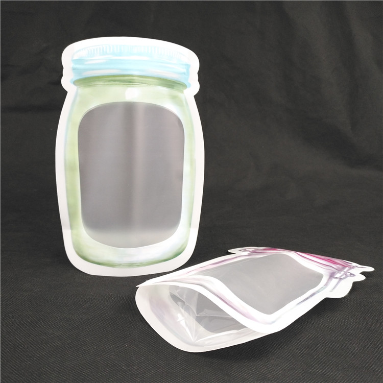 食糧ジュースのミルク ゼリーの液体のためのプラスチック袋の上のカスタマイズされた再使用可能で特別な形づけられた立場