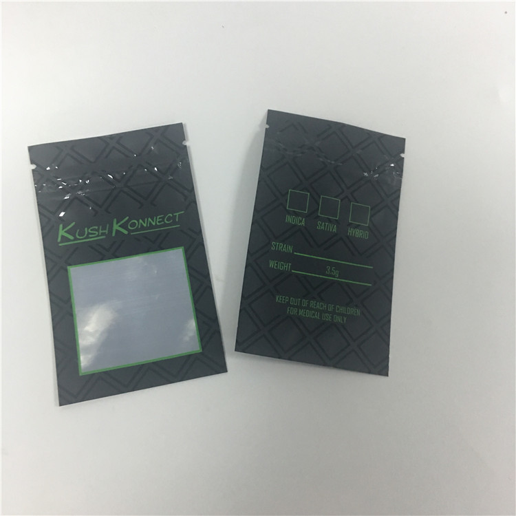 紫外線印刷物KUSHのPEは窓が付いている開始タバコ袋から子供を防ぐ