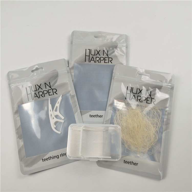 光沢のある明確な前部デンタル フロスのこつの穴のポリ袋のアルミ ホイルのカスタマイズされたジッパー ロック袋の包装