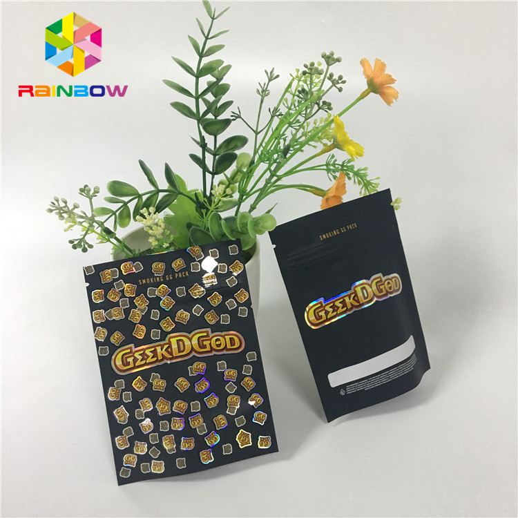 袋150mgの黒のマットの上のプラスチック マイラーのジップ ロック式の習慣の立場