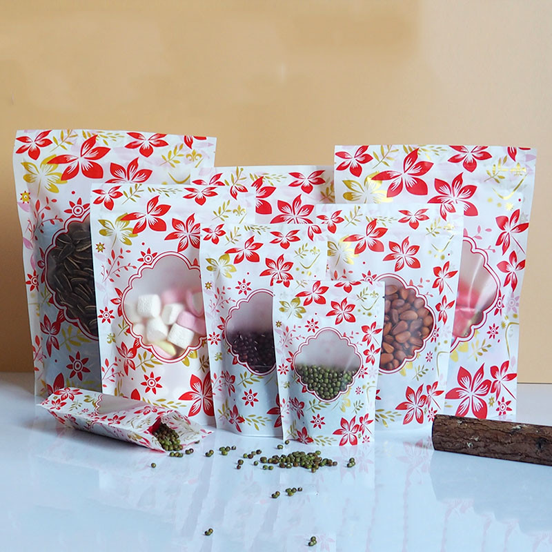 ジッパーの窓との注文のロゴを包む光沢のある立場のプラスチック袋