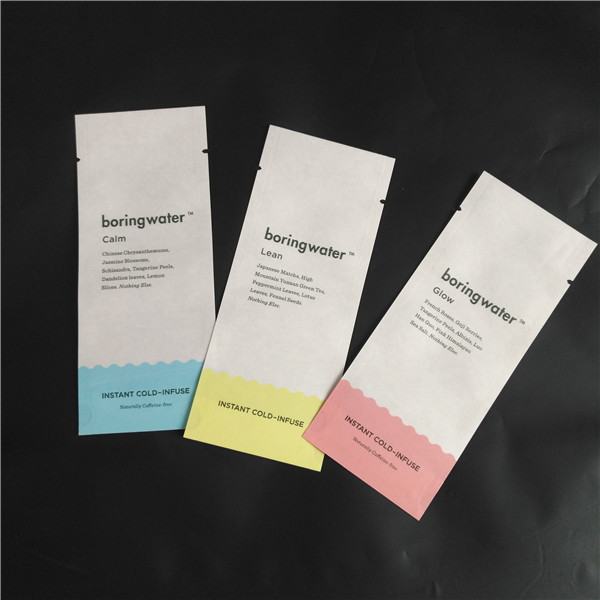 Ecoの友人の生物分解性のクラフト紙PLAの混合の食糧粉のスパイスの包装は3つの側面のシールの袋を袋に入れる