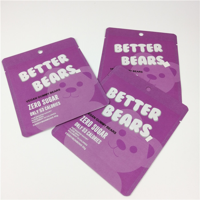 クッキー粘着性CBD Ediblesくまのジッパー ホイルの袋MOPP 200ミクロン