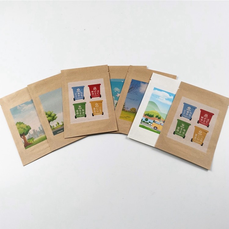 コーン スターチSGS MOPP 50micのフルーツのペーパー包装袋PLAは並んだ