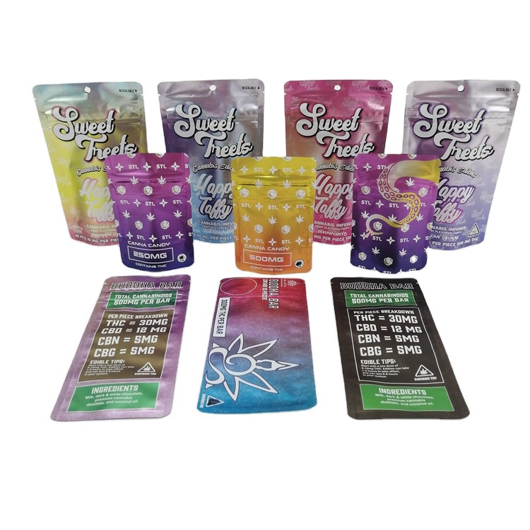 SGS 120mic MOPPの子供の抵抗力があるマイラー袋500mg VMPETキャンデーEdibles