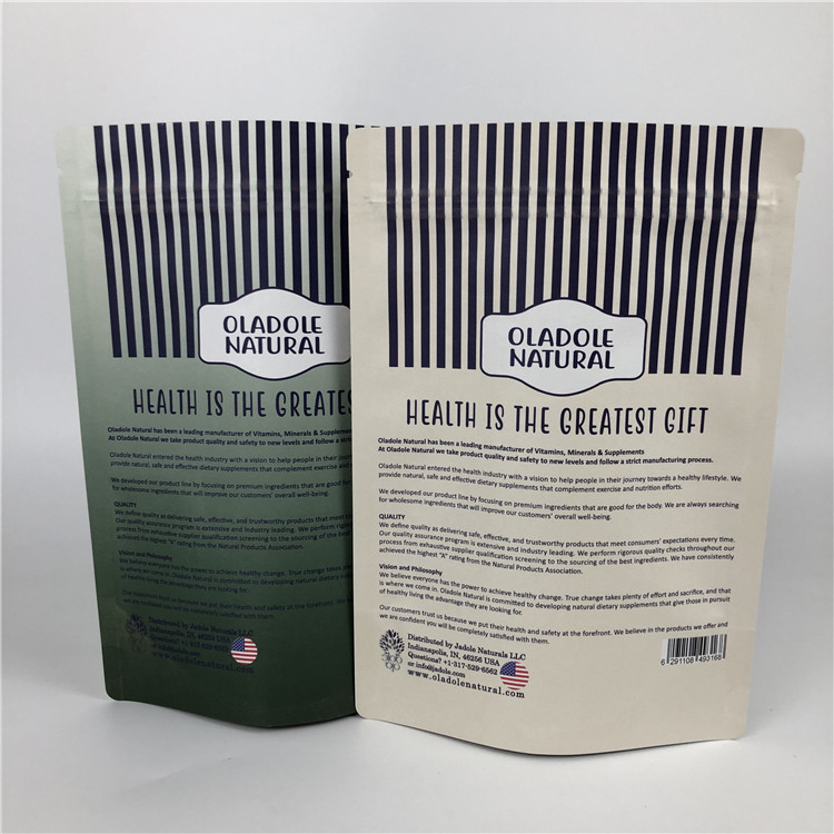 注文の印刷の破片のジッパー ロックは袋の白いクラフトの紙袋を立てる