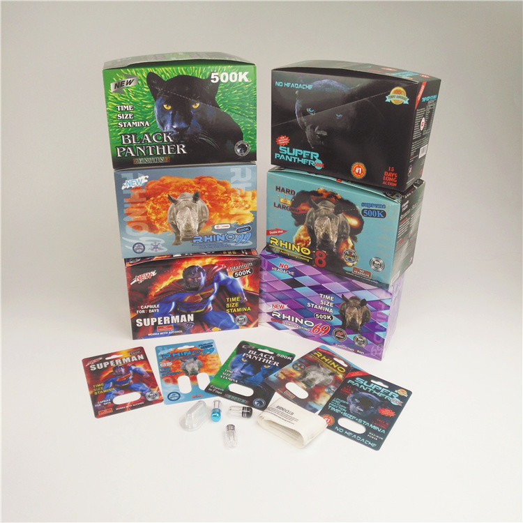 90mic Pills Paper Cards 3D Card Rhino 7 Plastic Capsule Blister Holographic