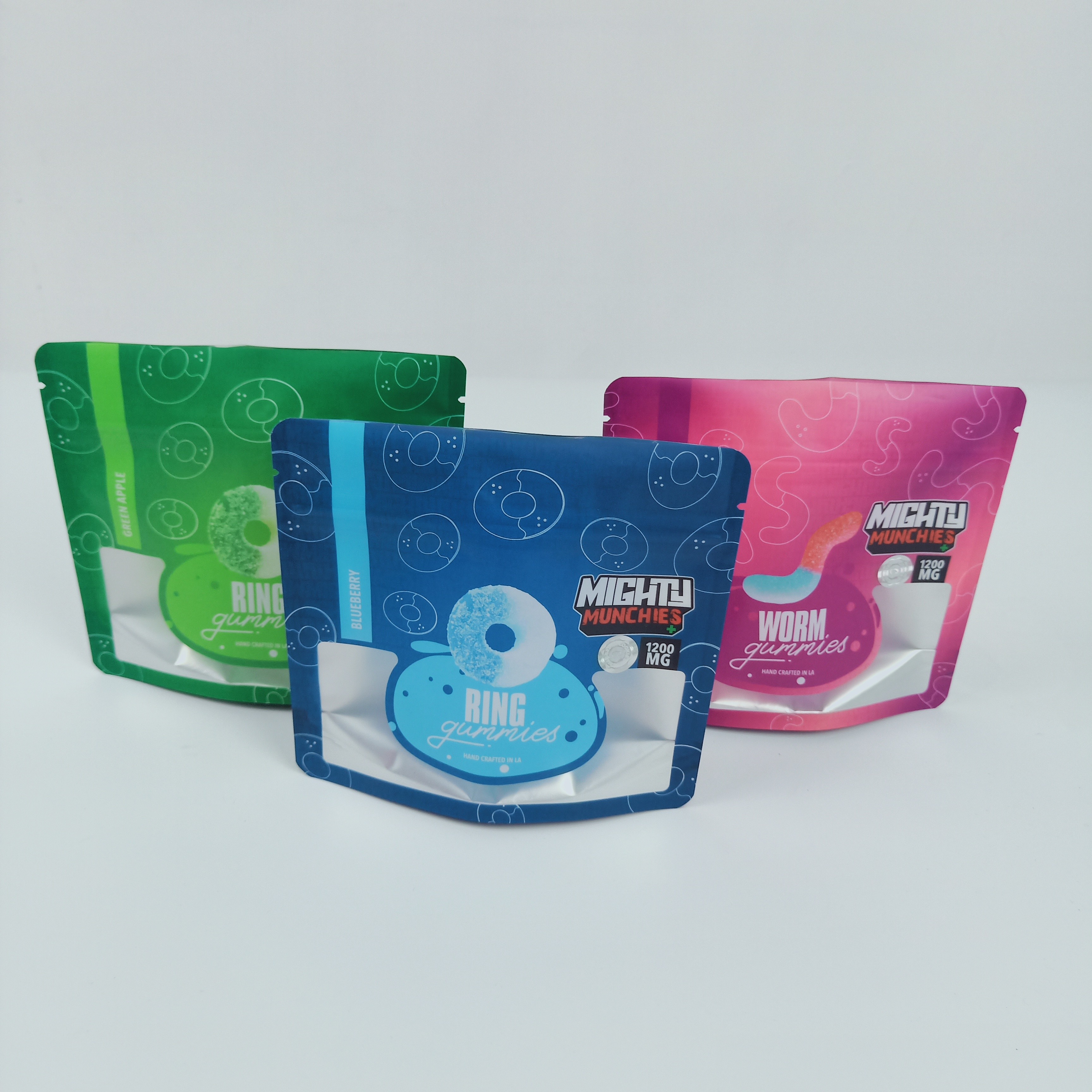 10Cグラビア印刷の立場のジッパー袋は3.5g 7gを取り除く麻MOPP 120micを型抜きした