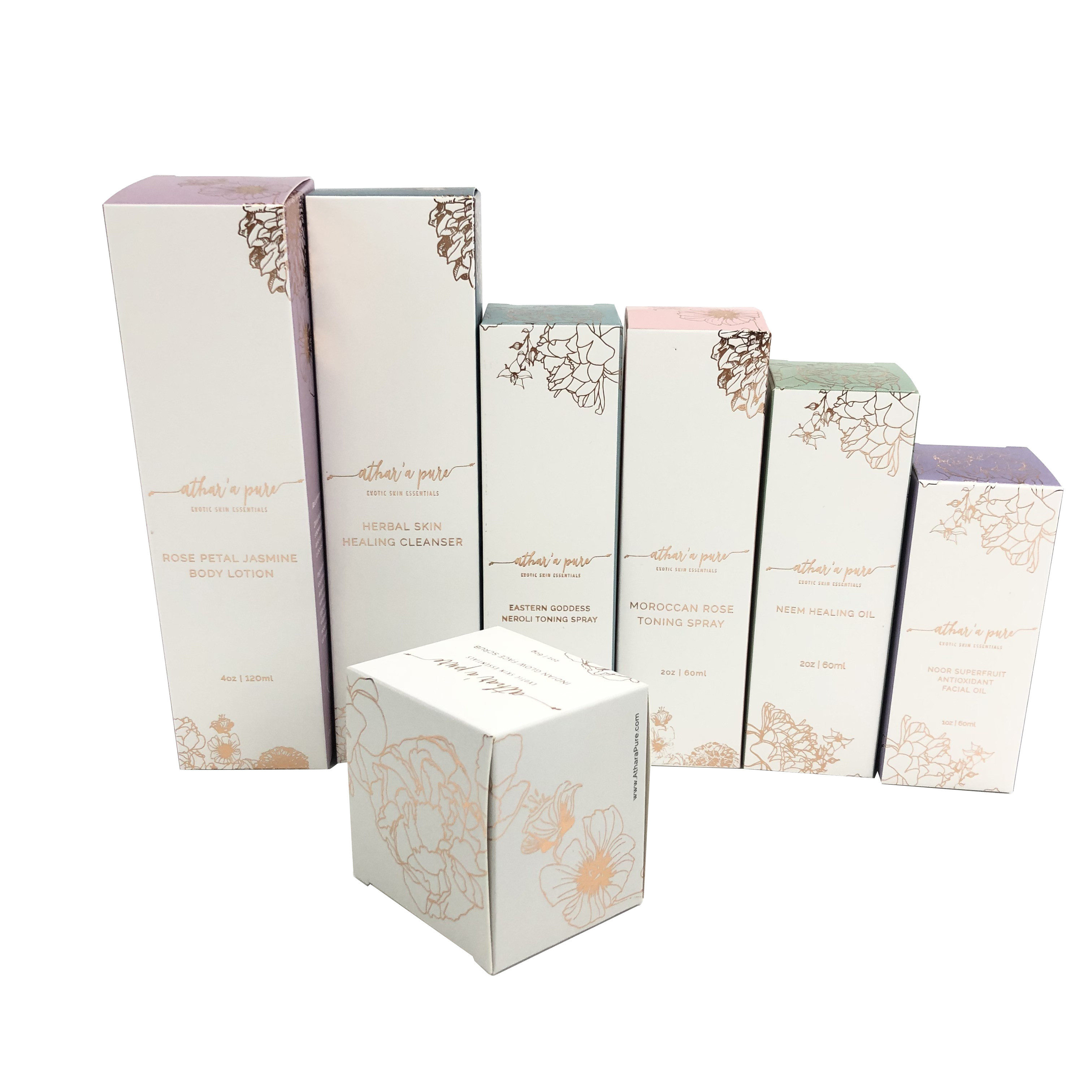 リサイクルされる化粧品の包装の紙箱は金ホイルの押すことの色刷のロゴの注文のまつげの包装箱を