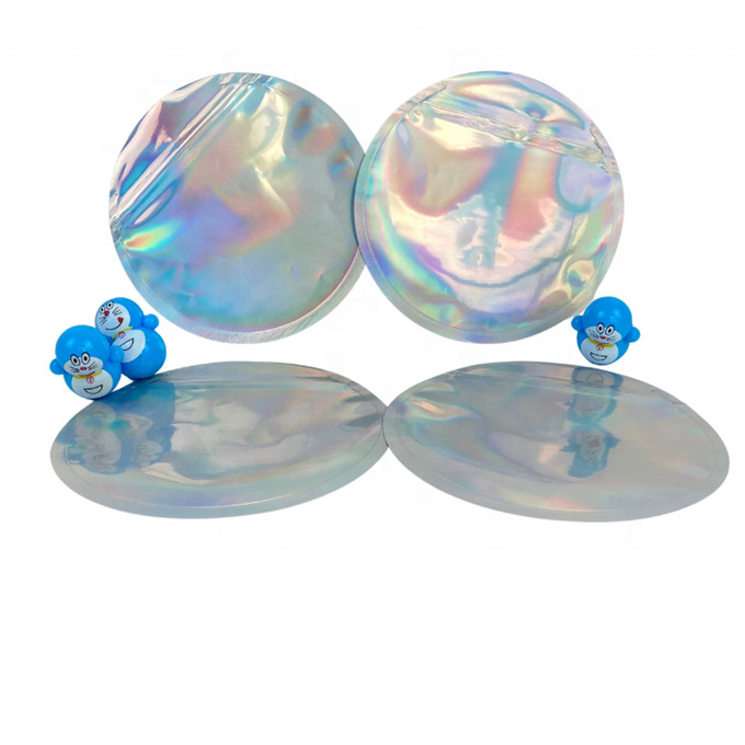 3.5gを包む円のホログラムのマイラーのジッパー ホイルの袋4インチ5インチ（直径）