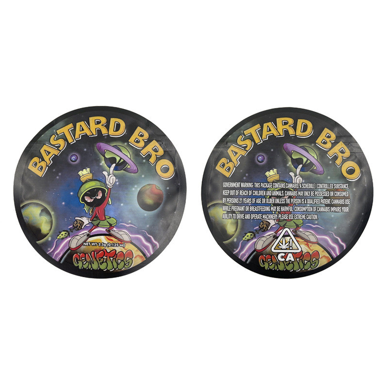 混合された円Ediblesはマイラー定形ホイル包装袋の臭いの証拠3.5gを型抜きした