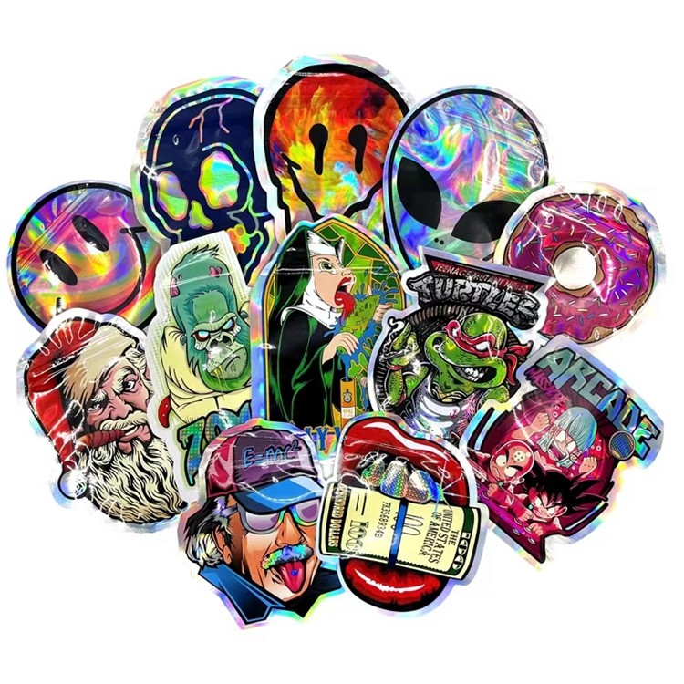 円不規則なResealable型抜きされたキャンデーの袋の習慣はマイラー袋3.5G 7Gを形づける