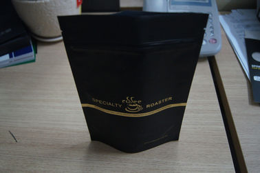 包むアルミ ホイルのティーバッグは/マットのジッパー ロックが付いている黒いプラスチック コーヒー バッグを立てます