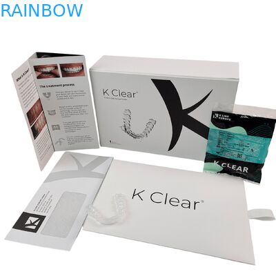 カスタムラグジュアリーマグネティックデンタルブレースキットボックス、350g厚さ矯正アライナー包装箱