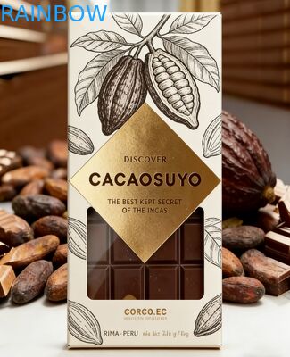 チョコレートバーの包装用 透明窓付き カスタム 生物分解性食品級 クラフト紙箱